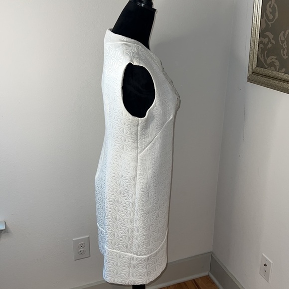 Sophia Christina white beaded tapestry fabric sleeveless shift dress Sz 10 - Picture 5 of 8